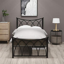 Wealthgirl - Struttura moderna per letto singolo, 90 x 190 cm, in metallo, con testiera per bambini, adolescenti, adulti, colore: Nero