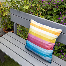 Celina Digby® Cuscino da giardino impermeabile per esterni, in fibra cava, quadrato, dimensioni 43 x 43 cm, 43 x 43 cm, motivo a strisce arcobaleno pixel