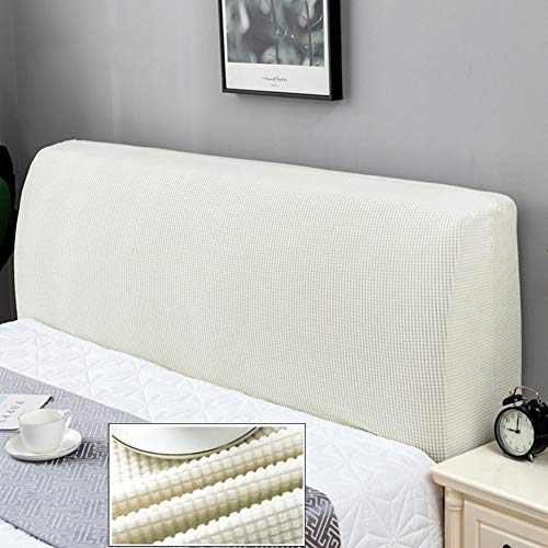WYJHNL Copertura per Testiera per Letto, Copri Testata Letto Fodera Elastica Vello Protezione Testata Matrimoniale Cover Cuscino Lavabile per Decorazione Camera off-White 180-190cm