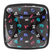 Segni dello zodiaco Pomelli per Porta Set di 4 Pomelli per Mobili Manopole per Cassetti Cucina Armadio Vetro