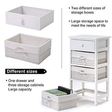 H-CAR Cassettiera Mensola Bianca con Cassetti E 3 Cestini Comodino Armadio Organizzatore per Camera da Letto Soggiorno Bagno