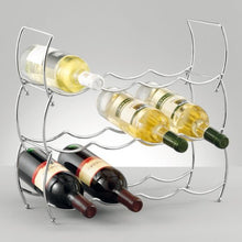 Zeller 27356 Portabottiglie di Vino, Argento, 42x14x14 cm, 3 unità, metallo