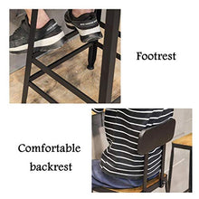 LLT Pratico sgabello Sgabelli Sgabello Alto Bar Chair Bar Cucina Colazione pranzo struttura della sedia Black Metal in massello tondo schienale del sedile di sicurezza,65CM,65CM