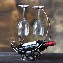 AndyJerzy Esposizione del Supporto del Vino Supporto per Bicchiere da Vino in Ferro battuto con Forma di Vetro. Confezione da 2 Pezzi