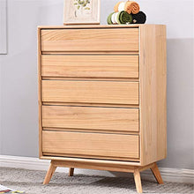 CHENSHJI Cassettiera Night Stand Camera Bagagli Comodino 5 Cassetti Governo di Immagazzinaggio (Color : Natural, Size : 65x36x92CM)