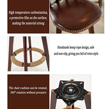 XEWNEGTZI Sgabello da Bar retrò Sedie da Bar Girevoli A 360°, con Cuscino in PU E Facili da Montare, per Colazione, Cucina, Pranzo, Sgabello Alto in Legno Massello, Carico 180 kg (10 Colori)(Color:K)