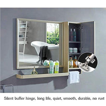 AJH Specchio da Bagno Rettangolare Moderno e Minimalista in Acciaio Inossidabile con pratici armadi Laterali e portasciugamani monostrato Portaoggetti da Parete per Bagno Uno