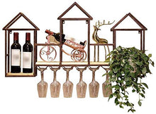 LLT Wine Rack, Cremagliera Della Decorazione Della Parete Della Novità, Wine Rack Ripiano in Vetro Parete Hanging Solido Porta Di Legno D'Epoca Di Stile Creativo Bar Decorazioni Di Bronzo