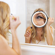 Fancii Specchio Ingranditore illuminato 7x per Trucco, con LED Circolari a Luce Naturale, Bloccaggio a Ventosa, Senza Fili - Specchio Cosmetico da Viaggio