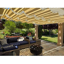 Parasole A Forma di Onda, Scorrere su Tettuccio di Filo Metallico Tasso di Ombreggiatura 85% Traspirante Idrofobo Compreso Tutto L'hardware per Pergola, Giardino, Piscina