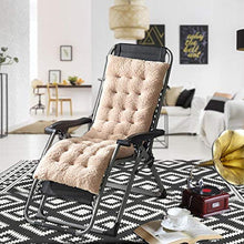 Asterisknewy, Cuscino spesso per sedia a sdraio e a dondolo, per interni ed esterni, viaggi e vacanze, 155 x 48 x 8 cm, Marrone chiaro, 130*50*12
