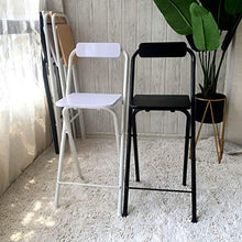 FACC Sedie da Bar Pieghevoli, Sgabelli da Bar Cucina, Sgabelli Alti da Esterno, Sgabello Alto Nero, con Schienale, Portata 120 kg, Sicurezza Antiscivolo, per Cucina, Pranzo, Soggiorno