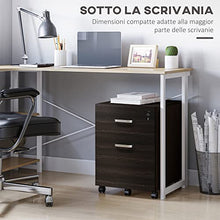 Vinsetto Schedario da Ufficio Cassettiera Per Scrivania in Legno, 2 Cassetti, Serratura con 2 Chiavi, Nero, 40x45x55.6cm