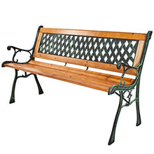 Panca da giardino in legno massiccio e ghisa