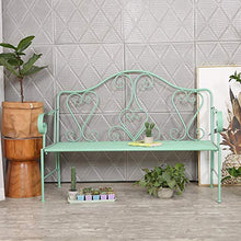 Panca da Giardino per Patio Esterno Panchina Tempo Libero, Panca in Ghisa Resistente alle Intemperie con Schienale Braccioli, Panca Decorativa Retrò per 2 Persone, Inizio Balcone Divano Sedia Creati