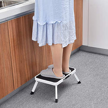 Kingrack Scaletta Pieghevole con Superficie in Gomma Antiscivolo, 1 Gradini Scala Pieghevole per Caravan, Leggero in Acciaio, Fino a 150 kg, Bianco