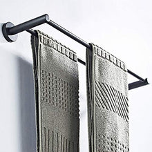 GDFEH Porta Asciugamano Porta Asciugamani Bagno da Terra Nero Opaco Porta Asciugamani Cucina Muro Acciaio Inox Portasciugamani Parete Portaasciugamano da Bagno Portasciugamani Doppio (Size : 40cm)
