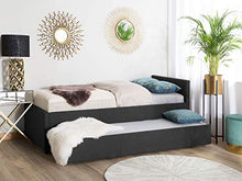 Beliani Divano Letto Estraibile in Tessuto Grigio Scuro Rete a Doghe 80 x 200 cm Marmande