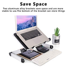 AYADA Supporto per PC Portatile Ergonomico 360° Regolabile, Tavolino Pieghevole PC Notebook di Alluminio, Vassoio di Lettura Inclinabile per Scrivania/Divano/Libro/Rivista/Colazione/Letto(Nero)