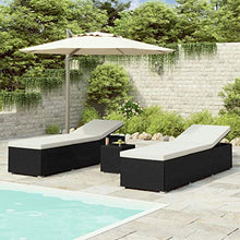 Tidyard 3 pz Set Lettini Prendisole Reclinabili in Polyrattan con Tavolino,Lettino da Sole,Lettino da Giardino Esterno,Lettino Prendisole da Piscina Patio Terrazzo Spaggia Mare 195x60x31 cm
