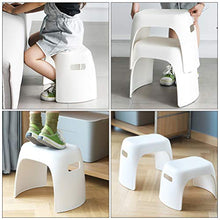 VOSAREA Antiscivolo in Plastica per Bambini Sgabello Sgabello per Bambini Sgabello di Plastica Spessa Sgabelli per Adulti Semplice Sgabello per Soggiorno Bagno Bianco
