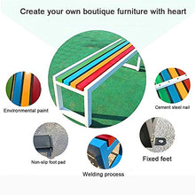 outdoor furniture Panca da Giardino con terrazza, Panca da Giardino in Legno massello per 3 Persone, Struttura in Metallo e Legno massello Parco Sedere, per Prati, portici