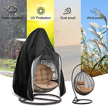 Maalr Copertura della Sedia Dondolo, Rattan da Giardino Wicker Coperture Mobili Impermeabili per Sedie Sospese - Antipolvere Protettiva Copertina - Tessuto Oxford con Fodera in PVC (190x115cm, Nero)