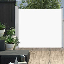 Festnight Tenda Laterale Retrattile per Patio, Tenda da Sole Laterale 100x300 cm Crema
