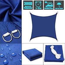 LINGXING Vela Ombreggiante, Tettuccio Parasole da Giardino Resistente all'Acqua Rettangolare 96,5% Blocco UV con Corda Libera (6X8m,Blu)