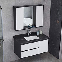 ZoSiP Set di Mobiletti Specchio e Lavabo Simple Rock Board Bagno Cabinet Combinato lavabo lavabo vanità (Color : Black, Size : 50x80x50cm)