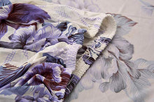 Copridivano Elasticizzato Fodera per Divano con Corda Fissa per 1/2/3/4 Posti Fodere , Stampa di Fiore viola Sofa Mobili Protettore Copertura + 2 federe per Cuscini (4 Posti225-290cm)