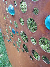 Zen Man 031918-3 - Paravento in metallo con sfera di vetro, per giardino, decorazione da giardino, in acciaio INOX, 180 x 75 cm