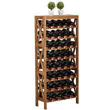 N/Z Living Equipment Wine Rack Wine Rack Home Solid Wood Wine Display Rack Creative Floor Shelf Wine Cabinet Free Standing Wine Rack (Color : Brown Size : 55x26x124cm)