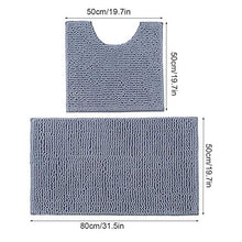Set da bagno in due pezzi rettangolare a forma di U Tappetino da bagno Tappetino antiscivolo facile da pulire Indossabile per il bagno per il soggiorno(Dark gray)