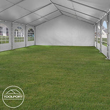 TOOLPORT Tendone per Feste 3x4 m Gazebo Party per sagre, mercati ca. PE 240 g/m² Bianco-Grigio