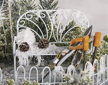 Panca da giardino in metallo bianco in miniatura 1:10 da 10 cm per giardino delle fate