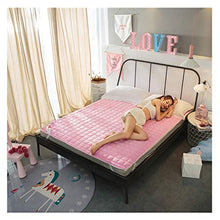 Materasso Antiscivolo Tovagliolo Pieghevole in Flanella per Letto Materasso Morbido E Spesso per Ospiti Stayovers E Riunioni di Famiglia (Color : Pink, Size : 90x200cm)