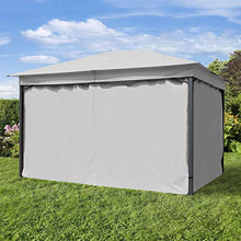Gazebo da Giardino 3x4 m con Telo Impermeabile da ca. 180g/m² - 4 pareti Laterali Grigio Chiaro