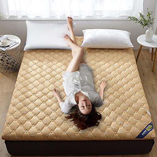JR%L Pelle-Friendly Maglia di Cotone Materassino Non-Slip Dormire Mat Addensare Tinta Unita Giapponese Futon Bed Ground Tatami Mat Single Dormitorio-d 200x220x5cm