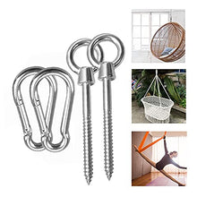 Amaca Ganci Appesi Kit Heavy Duty Oscillazione Piastra Appendini Heavy Duty in Acciaio Inox Eye Con Moschettone Viti Moschettone Per Swing Argento
