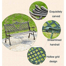 GaoF Panchina da Giardino per Esterni, mobili da Esterno in ghisa, panchina da Veranda, panchina da terrazza per Il Tempo Libero in Ferro antiruggine, Adatta per Ponte/Prato/Strada