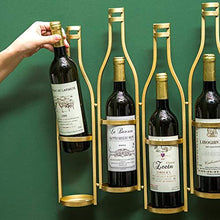 Portavini Portabottiglie retrò A Parete, Espositore per Vino in Ferro Battuto, Portabottiglie da Cucina per Ristorante, Portabottiglie, 5 Bottiglie