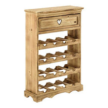 [en.casa] Mobile Portabottiglie con Cassetto 86 x 55 x 22 cm Cantinetta in Legno di Pino per 16 Bottiglie Bancone Portabottiglie da Vino con 4 Ripiani in Design Classico