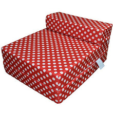 Divano letto singolo pieghevole a Z letto futon per adulti e bambini letto supplementare per pigiama party, lettino pieghevole a Z materasso – pois rosso