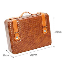 LUCKFY Cigar Humidor, Legno di Cedro di Cuoio di Legno Portatile di Viaggio Cigar Humidor Accessori Fumatori, Artigiano a Mano,Marrone