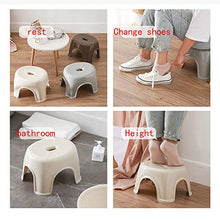 Sgabello in plastica x2, sgabello basso addensato Sgabello per cambio scarpe, forte capacità portante, impilabile, adatto per soggiorno camera da letto bagno/bianca / 27x23x17cm