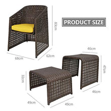 Set di Mobili da Giardino per Esterni, Combinazione di 5 Pezzi Set di Sedie in Vimini per Conversazioni con Poggiapiedi E Tavolino Set di Mobili da Giardino per Tutte Le Stagioni
