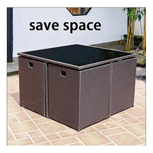 HLZY Tavolo in Vimini in Rattan mobili in Patio e Set Sedia, Patio Mobili da Giardino Tavolo e sedie Set Set di Vetro Top Tavolino da caffè Patio Set da tavolino da caffè Patio