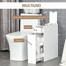 homcom Mobiletto Armadietto Cassetti Scorrevoli Moderno da Bagno in MDF 17 x 48 x 58cm Bianco