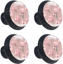 Fioritura floreale rosa Pomelli per Porta Set di 4 Pomelli per Mobili Manopole per Cassetti Cucina Armadio Vetro